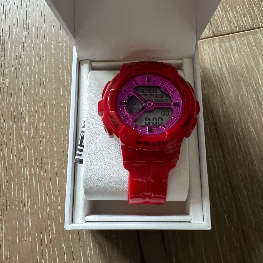 Steel time Red and Pink Digital sports Watch